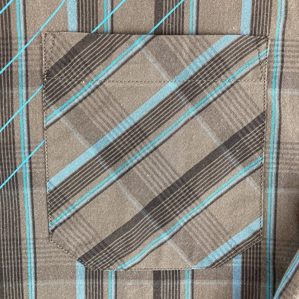 Tony Hawk Shirt Mens Size XXL Long Sleeve Button Up Gray Black Blue‎ Stripe - Picture 3 of 11